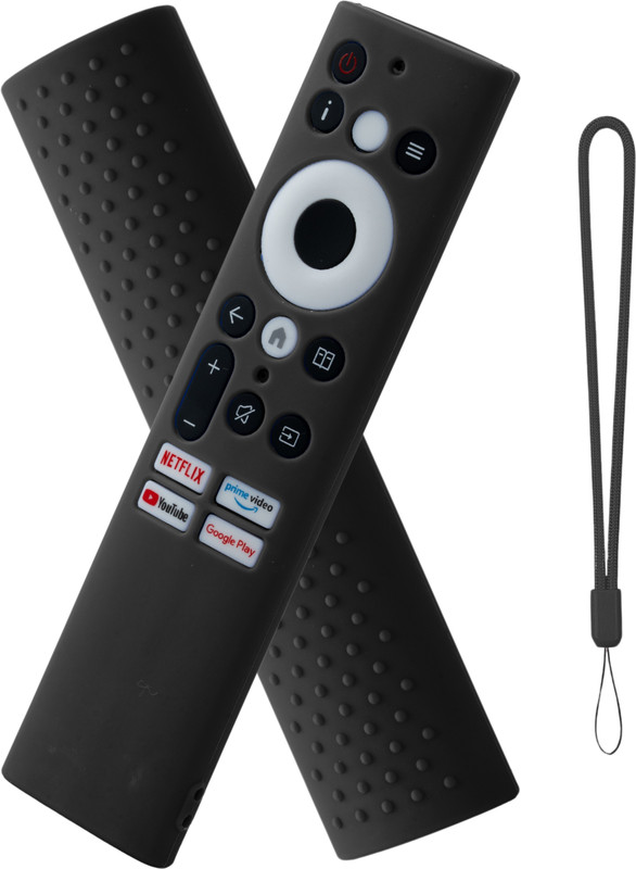 ivee international Back Cover for Sansui Croma Haier Blaupunkt Motorola Smart Tv Remote Protective Case(Black, Dual Protection, Silicon, Pack of: 1)