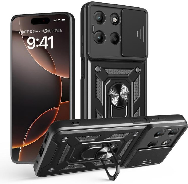 KrKis Back Cover for Moto Edge 70 Fusion 5G(Black, Shock Proof, Polycarbonate, Pack of: 1)