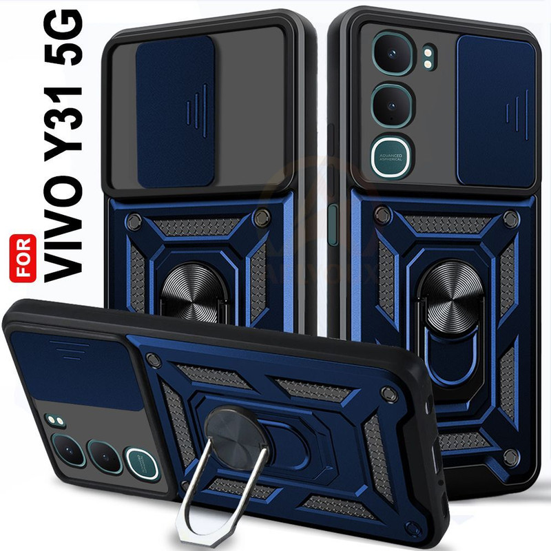 KaseMast Back Cover for vivo T4x 5G(Blue, Slider, Pack of: 1)