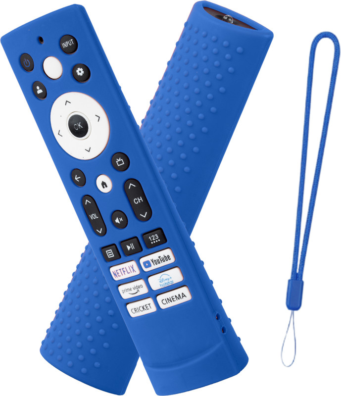 ivee international Back Cover for Hisense Smart TV Remote VU GloLED Series Tv Remote Cover [Remote NOT Included] (Black)(Blue, Dual Protection, Silicon, Pack of: 1)