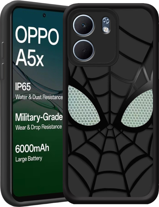 CASORA Back Cover for Spider Web Printed Back Cover for | Shockproof Soft Silicone TPU Case OPPO A57 2020(Black, 3D Case, Silicon, Pack of: 1)