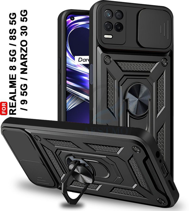 AESTMO Back Cover for Vivo X300 5G(Black, Slider, Pack of: 1)
