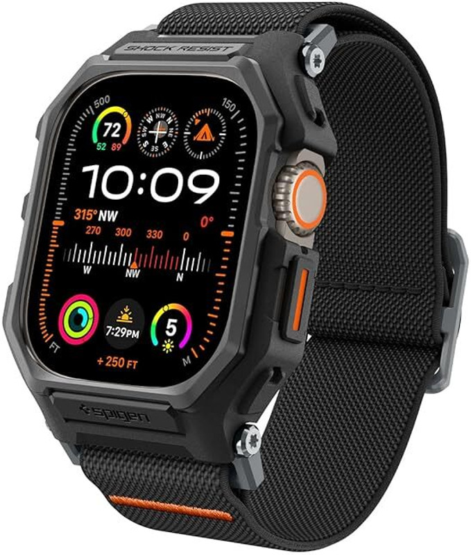 Spigen Lite Fit Pro compatible with Apple Watch Ultra2/Apple Watch Ultra Case with Band 49mm - Matte Black(Black)