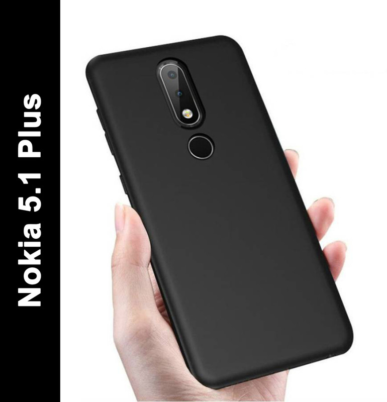 KrKis Back Cover for Nokia 5.1 Plus(Black, Grip Case, Pack of: 1)