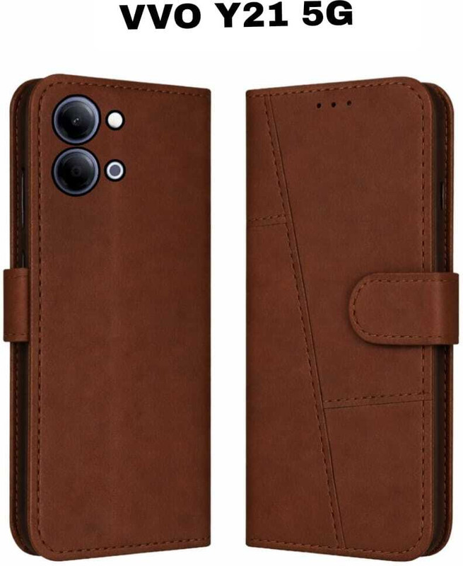 SST Flip Cover for vivo Y51 Pro 5G(Brown, Magnetic Case, Leather, Pack of: 1)