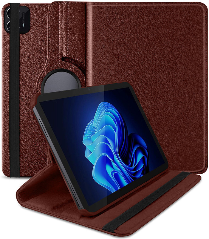 Casotec Flip Cover for Itel Pad ONE 10.1 inch(Brown, Artificial Leather, Pack of: 1)