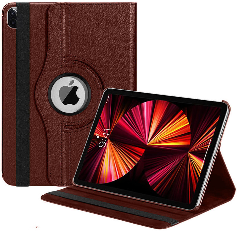 Casotec Flip Cover for iPad Pro 12.9 inch 2022/2021 6th/5th Gen(Brown, Pack of: 1)