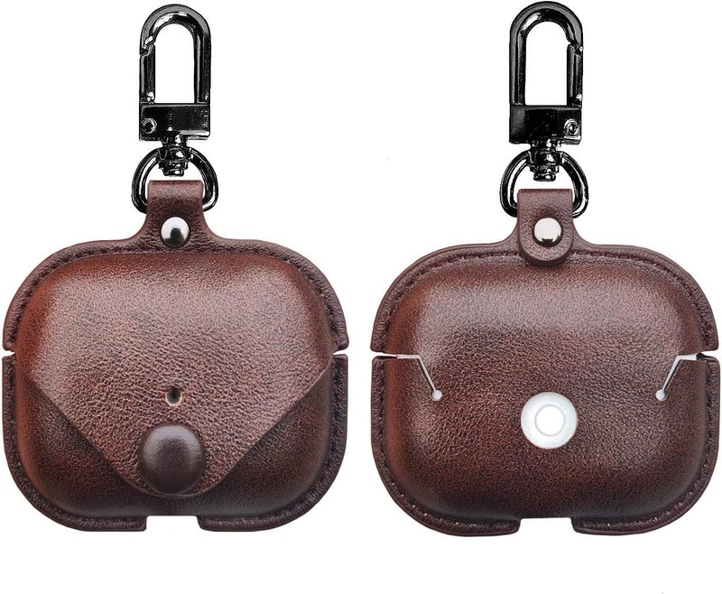 teple Pouch for Apple AirPods Pro (2nd Generation) (2022) Anti Fall Anti Dust, with Hook Earphone Case(Brown, Shock Proof, Leather, Pack of: 1)