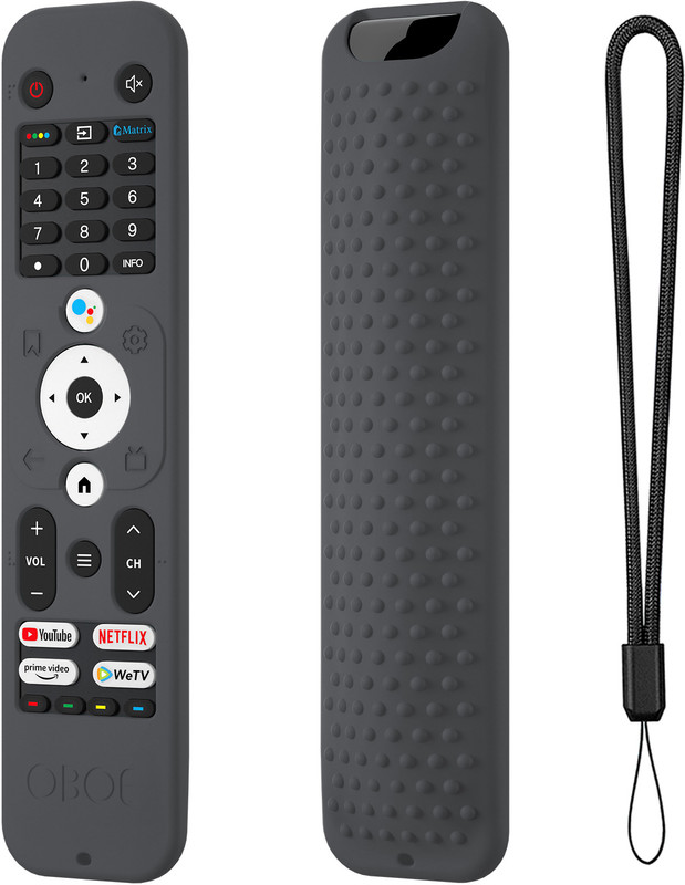Oboe Front & Back Case for Haier Smart Tv Remote HTR-U31 Full Wrap Protective Cover with Loop [Remote NOT Included](Grey, Shock Proof, Silicon, Pack of: 1)