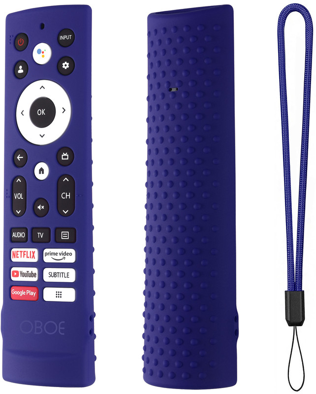 Oboe Front & Back Case for Hisense Tv Remote Cover Bezelless (43 / 50 /55) / Tornado 2.0 Series (50 / 55 / 65) inches(Red, Shock Proof, Silicon, Pack of: 1)