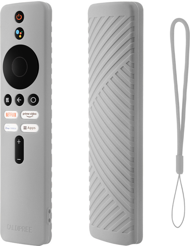 CALDIPREE Front & Back Case for Redmi Xiaomi MI Smart TV Remote Control Silicone Cover with Loop(Black, Silicon)