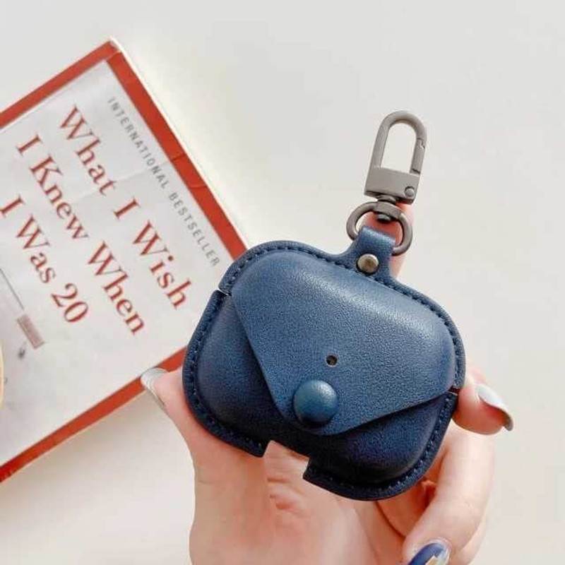 RPMSD Front & Back Case for Ear PODS PRO Leather Cover(Blue, Pack of: 1)
