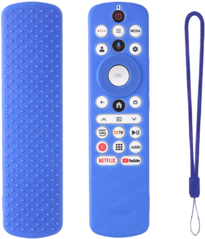 ivee international Back Cover for Sansui Croma Haier Blaupunkt Motorola Smart Tv Remote Protective Case(Black, Dual Protection, Silicon, Pack of: 1)