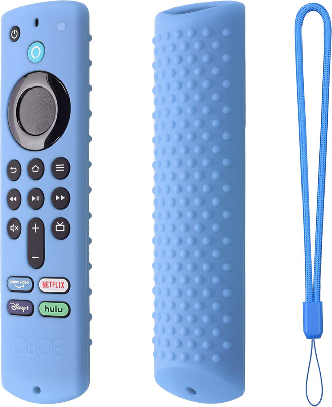 Oboe Front & Back Case for Fire TV Stick 3rd Gen & 4K Max 2021 Full Wrap Remote Cover Anti-Lost with Loop(Blue, Shock Proof, Silicon, Pack of: 1)