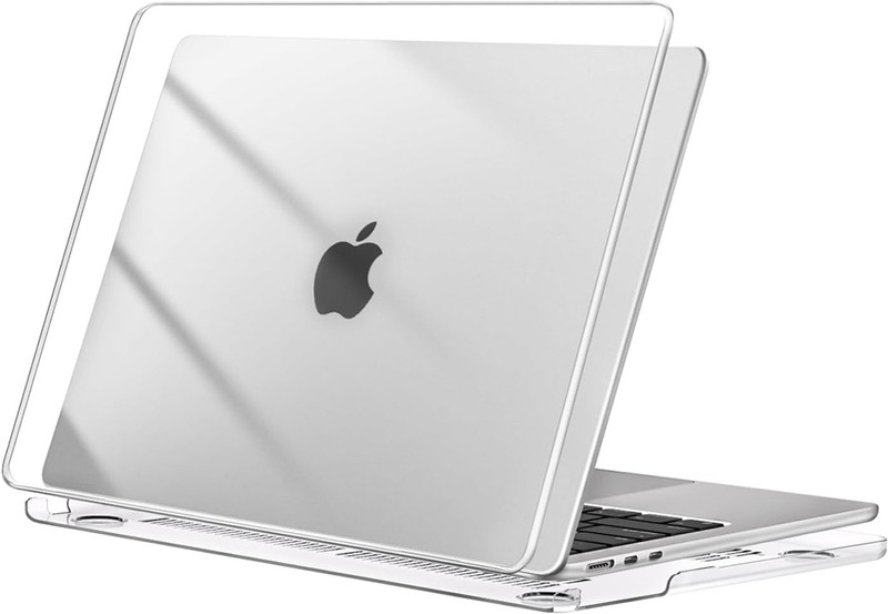 Qpets Laptop Case 13.6 inch for MacBook Air M2 2022 with Hard Shell Waterproof Cover Combo Set(Crystal Clear)
