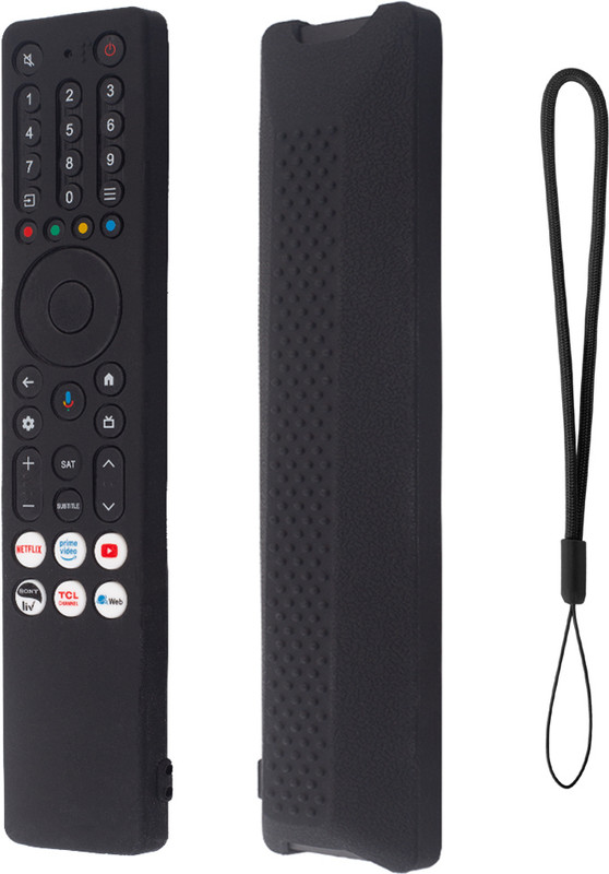 CALDIPREE Front & Back Case for TCL iffalcon Smart Tv Remote Cover 2025 Model RC833A 4K QLED Google TV(Black, Silicon)