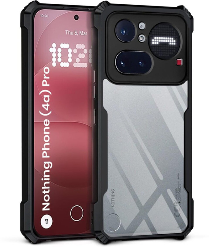 Phone Case Cover Pouch for Nothing Phone (4a) Pro, Nothing Phone 4a Pro(Black, Transparent, Shock Proof, Silicon, Pack of: 1)