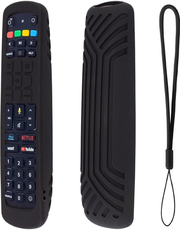HDF Front & Back Case for Jio Fiber Set Top Box TV Remote(Black, Waterproof, Silicon, Pack of: 1)