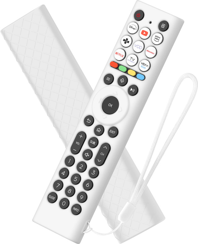 CALDIPREE Front & Back Case for Silicone Cover Compatible with 2025 2026 Hisense Smart TV Remote Case(White, Silicon)