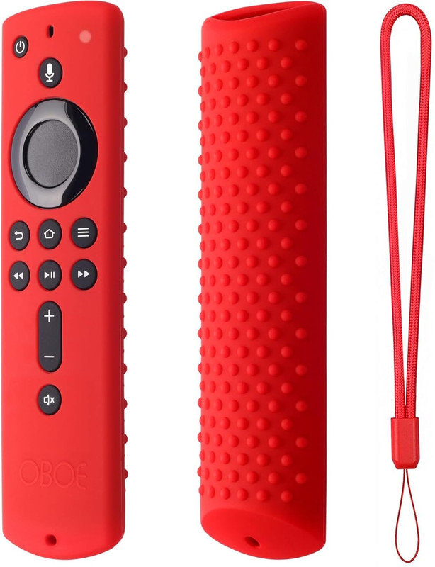 Oboe Front & Back Case for Fire TV Stick 3rd Gen & 4K Max 2021 Full Wrap Remote Cover Anti-Lost with Loop(Black, Shock Proof, Silicon, Pack of: 1)