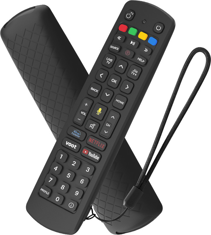 CALDIPREE Front & Back Case for Jio Tv Set Top Box Remote Cover With Lanyard(Blue, Silicon)