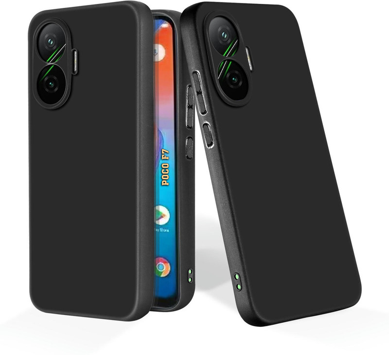 klbr Pouch for Poco F7 5G(Black, Shock Proof, Silicon, Pack of: 1)