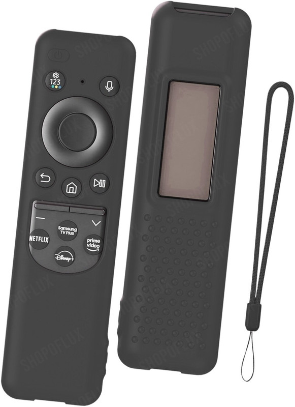 Shopoflux Front & Back Case for Silicone TV Remote Cover Compatible With Samsung Smart TV - Protective Open Key Case(Black, Dual Protection, Silicon, Pack of: 1)