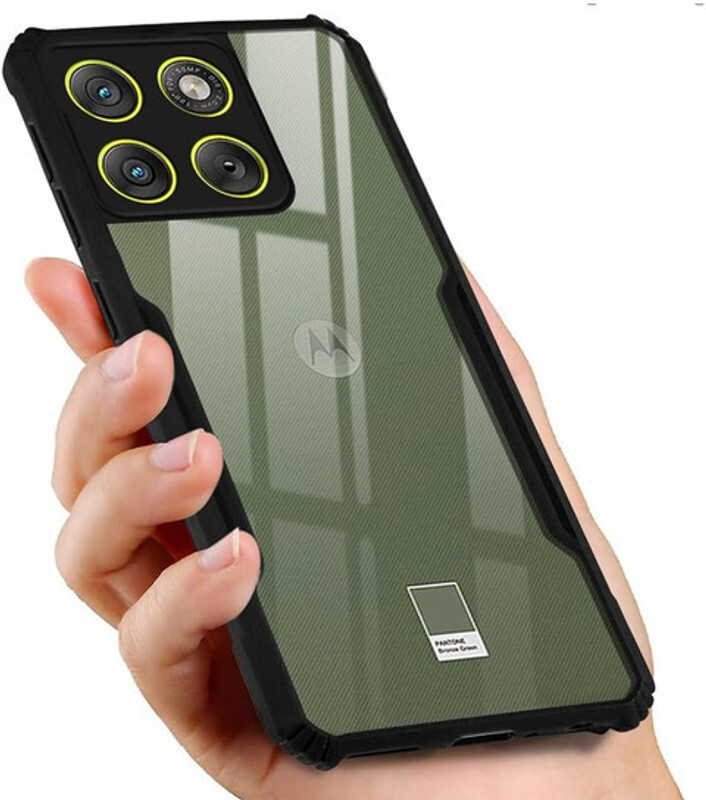 Phone Case Cover Pouch for MOTOROLA Edge 70 Fusion, Moto Edge 70 Fusion 5G(Black, Transparent, Grip Case, Polycarbonate, Pack of: 1)