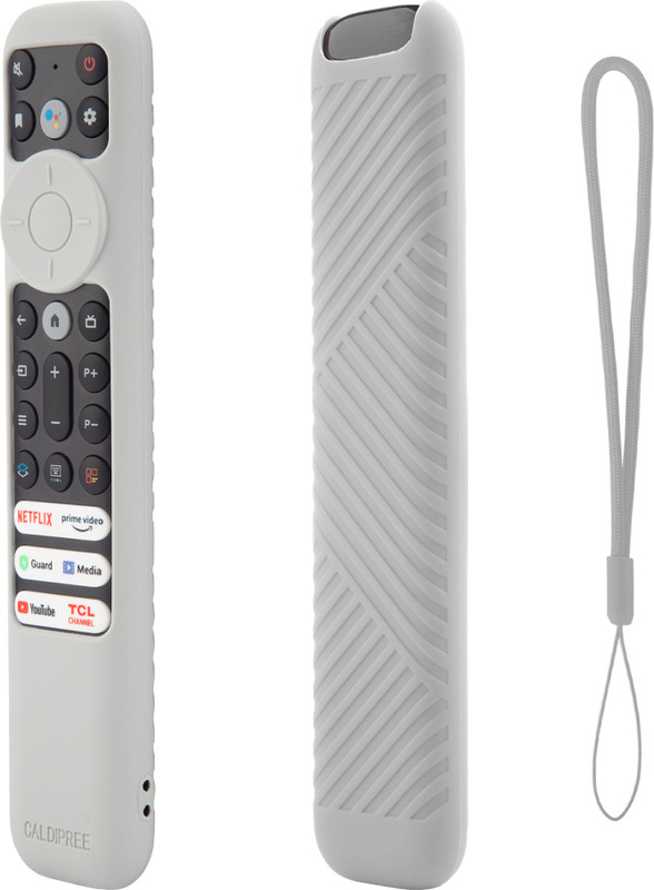 CALDIPREE Front & Back Case for TCL And iFFALCON Smart LED TV Remote Cover with Loop(Grey, Silicon)