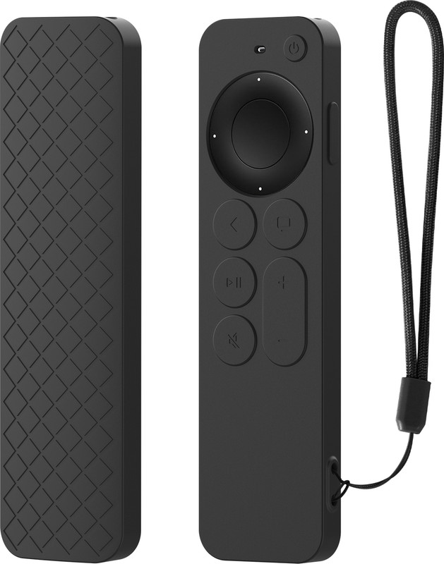 CALDIPREE Front & Back Case for Apple TV 4k 2021 2022 2023 2nd 3rd Generation Model Remote Cover(Black, Silicon)
