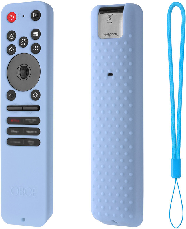 Oboe Front & Back Case for Xiaomi Mi Tv FX Series Remote XMRM-21 Protective Cover with Lanyard [Remote NOT Included](Blue, Shock Proof, Silicon, Pack of: 1)