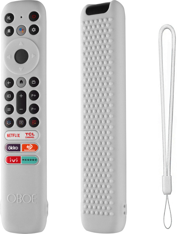 Oboe Front & Back Case for TCL Tv Remote RC802NU1 / iFFALCON Smart LED TV Remote Cover & Lanyard[Remote NOT Included](Red, Shock Proof, Silicon, Pack of: 1)