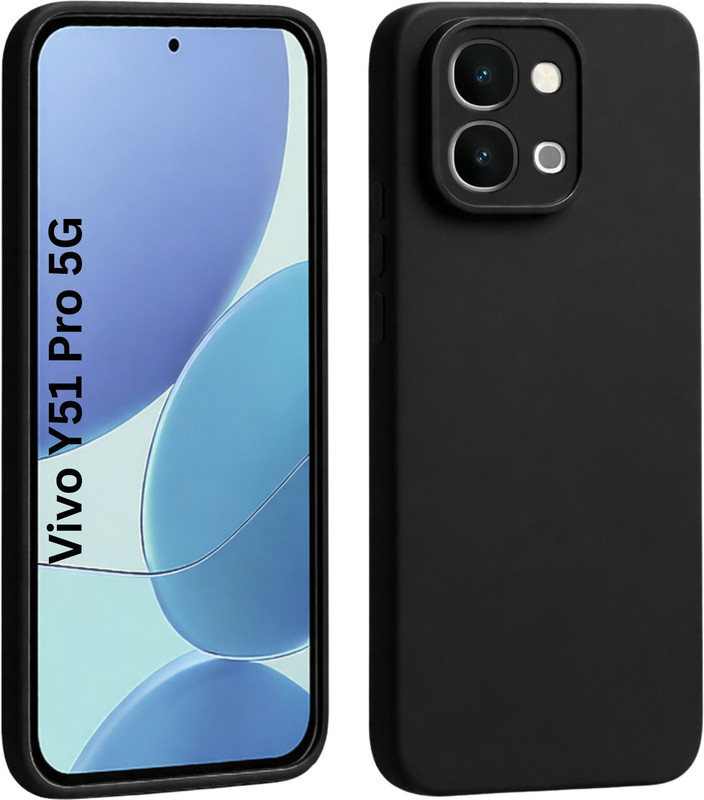 advaith Pouch for Vivo T5x 5G, iQOO Z11x 5G, Vivo Y51 Pro 5G(Black, Flexible, Rubber, Pack of: 1)