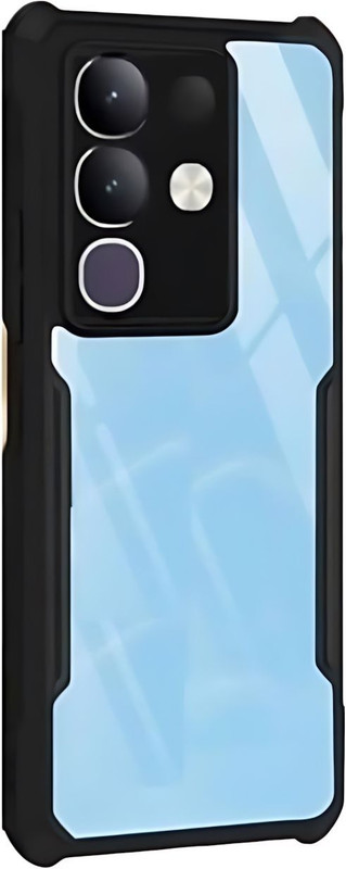 Mobtech Pouch for Vivo Y31 Pro 5G, vivo T4x 5G, IQOO Z10X 5G 5G, {CV}1(Black, Transparent, Shock Proof, Rubber, Plastic, Pack of: 1)