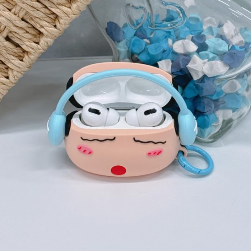 FEELPZONE Back Cover for Shin-chan Sky Cute Silicone Headphone 3D Case For Ap-ple Airpods Pro Pro 2(Multicolor, Shock Proof, Silicon, Pack of: 1)
