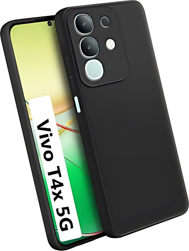 Sarju Pouch for Vivo Y31 Pro 5G, vivo T4x 5G, IQOO Z10X 5G 5G, {CS}103(Black, Grip Case, Rubber, Silicon, Pack of: 1)