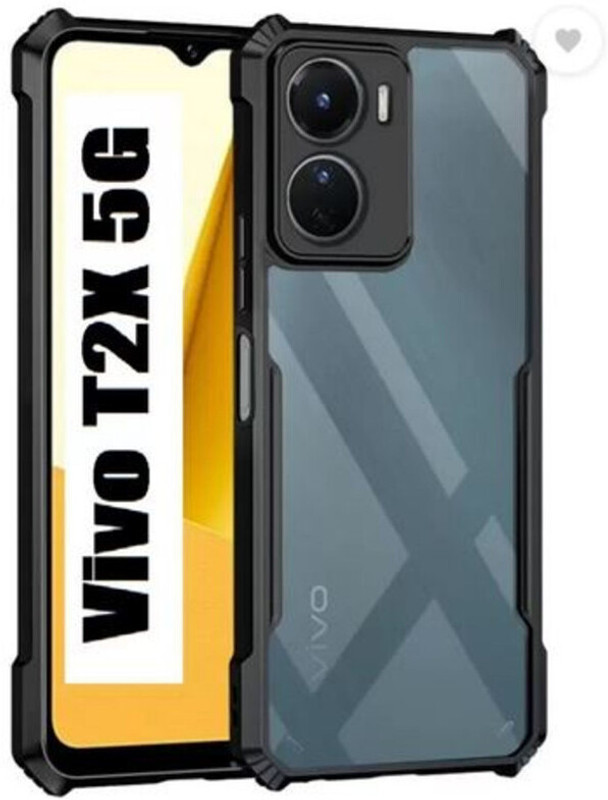 filbay Pouch for Vivo T2X 5G(Black, Grip Case, Silicon, Pack of: 1)