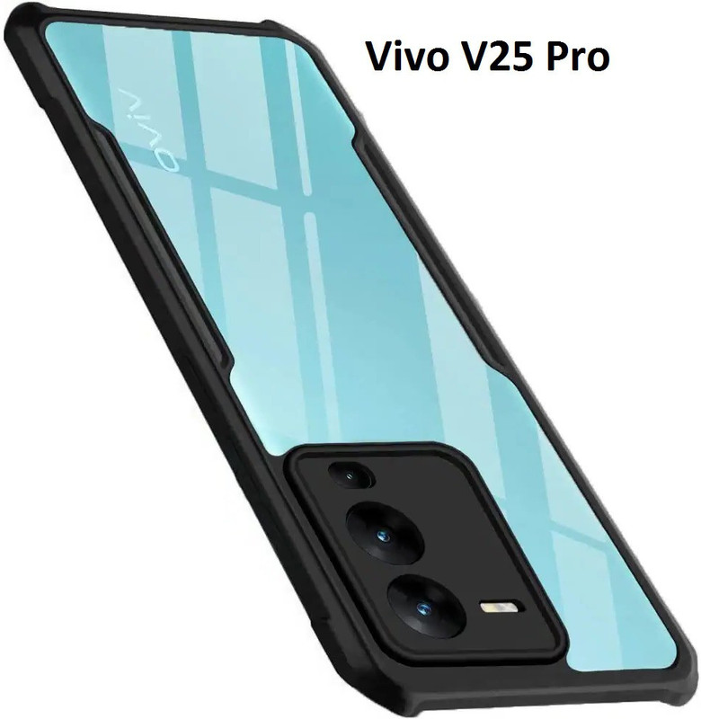 Mobile Back Cover Pouch for vivo T3 Pro 5G(Black, Transparent, Camera Bump Protector, Rubber, Pack of: 1)
