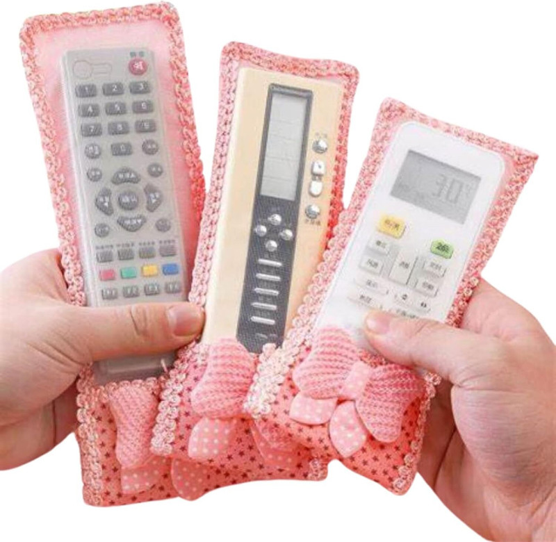 BANISTROKES Pouch for TV, Ac, Remote(Pink, Waterproof, Pack of: 3)