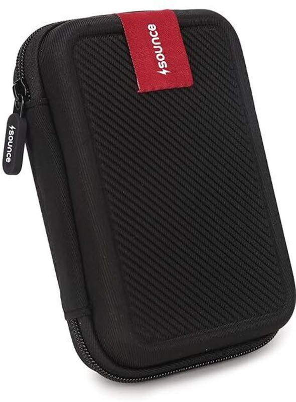 sounce Pouch for Rugged Hard Drive Case for 2.5-inch, Hard Disk Case, Portable Storage Shell for Gadgets(Black, Dual Protection, Thermoplastic Polyurethane, Pack of: 1)