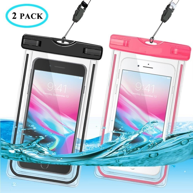 NIRMATSARAY Pouch for 2pcs Waterproof Mobile Pouch Under Water Swimming Bag Case Cover for Rain Protection(Multicolor, Waterproof, Pack of: 2)