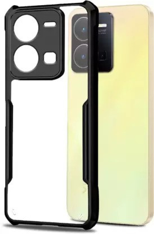 pouchdukephone Pouch for Vivo Y35(Transparent, Black, Shock Proof, Rubber, Plastic, Silicon)