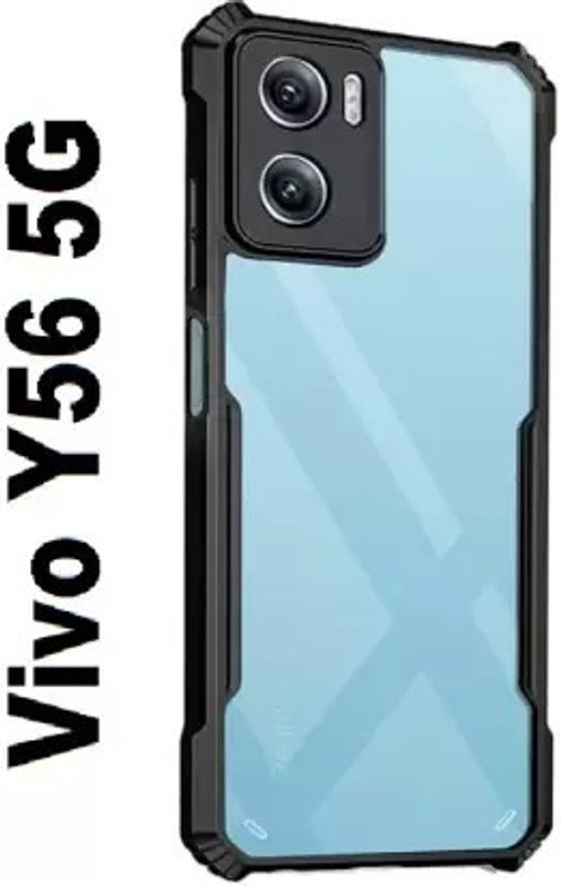 jpmobilecases Pouch for Vivo Y56 5G Ultra Thin Clear PC Back with TPU Phone Back Cover Case Case(Black, Transparent, Camera Bump Protector, Rubber, Plastic, Silicon, Pack of: 1)