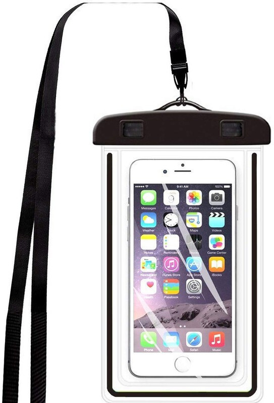 Bodoma Pouch for Mobile Waterproof Pouch Cover Bag Swimming Under water use Cover Multicolour(Black, Waterproof, Silicon, Pack of: 1)