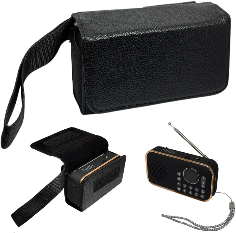 Gizmofreaks Pouch for Pagaria WALKIE 5 Watts Pocket FM Radio with Bluetooth, Tf Card/USB Speaker Case Carrying(Black, Artificial Leather, Pack of: 1)