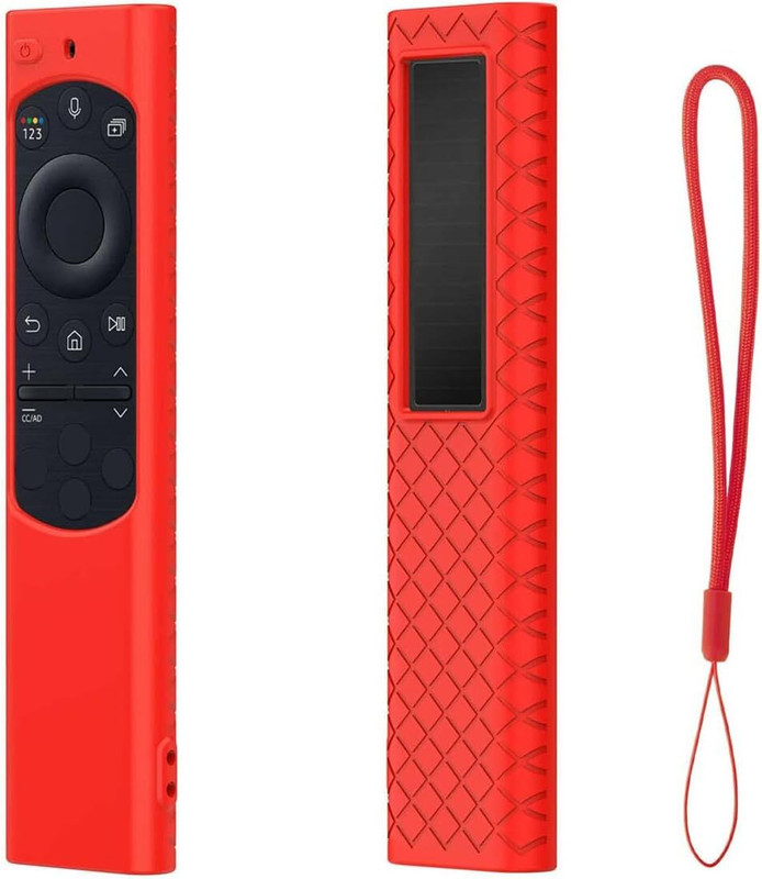RAYA Protective Case for Samsung Smart TV Remote Control TM2280E QLED TV | Samsung TV Remote Cover with Lanyard(Red, Silicon, Pack of: 1)