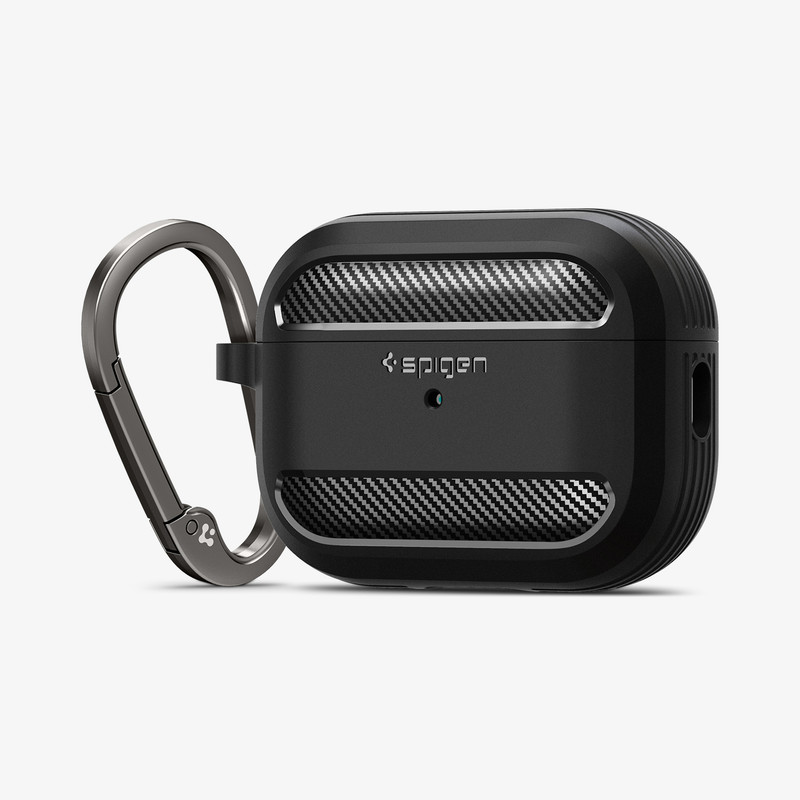 Spigen Rugged Armor Protective Case for AirPods Pro 2(Black, Thermoplastic Polyurethane, Pack of: 1)
