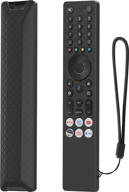 Cotbolt Front & Back Case for TCL Smart Tv Remote 2025 Models RC833A 4K QLED Google TV Protective Cover(Black, Silicon)