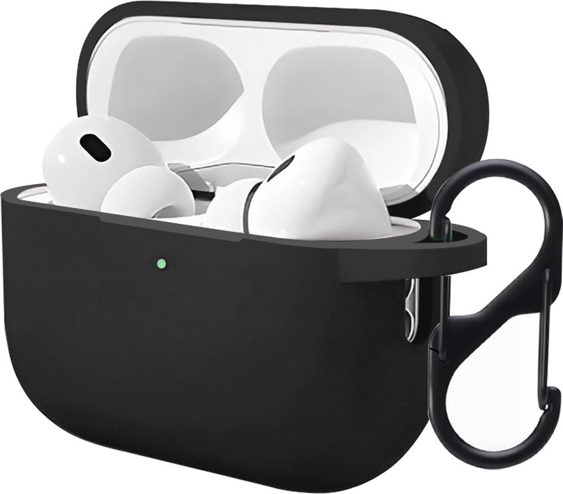 MobieGenie Silicone Latch Earbuds Case For Apple AirPods Pro 3 (2025) | Airpods Pro 3rd Generation(Armor Black)