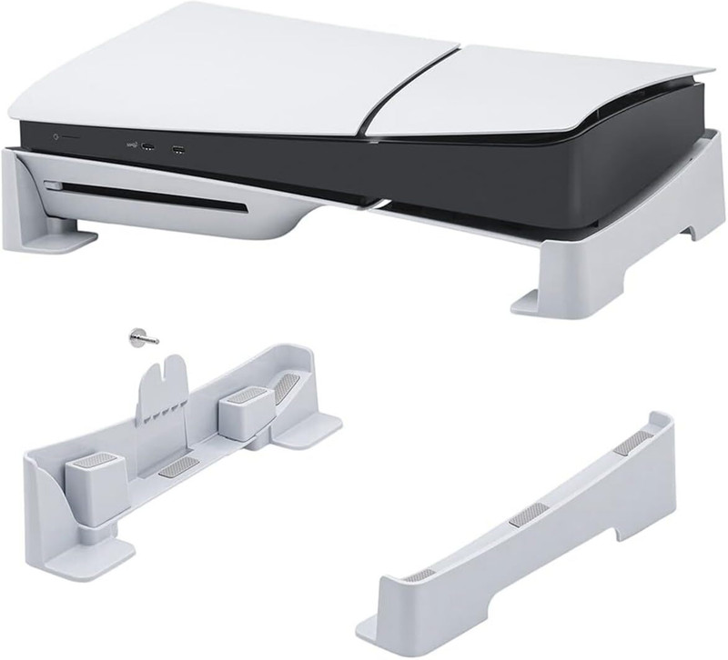 PROBEROS Horizontal Anti-Slip Desk Stand for PS5 Slim Console UltraHD and Digital Edition  Gaming Accessory Kit(White, For PS5)
